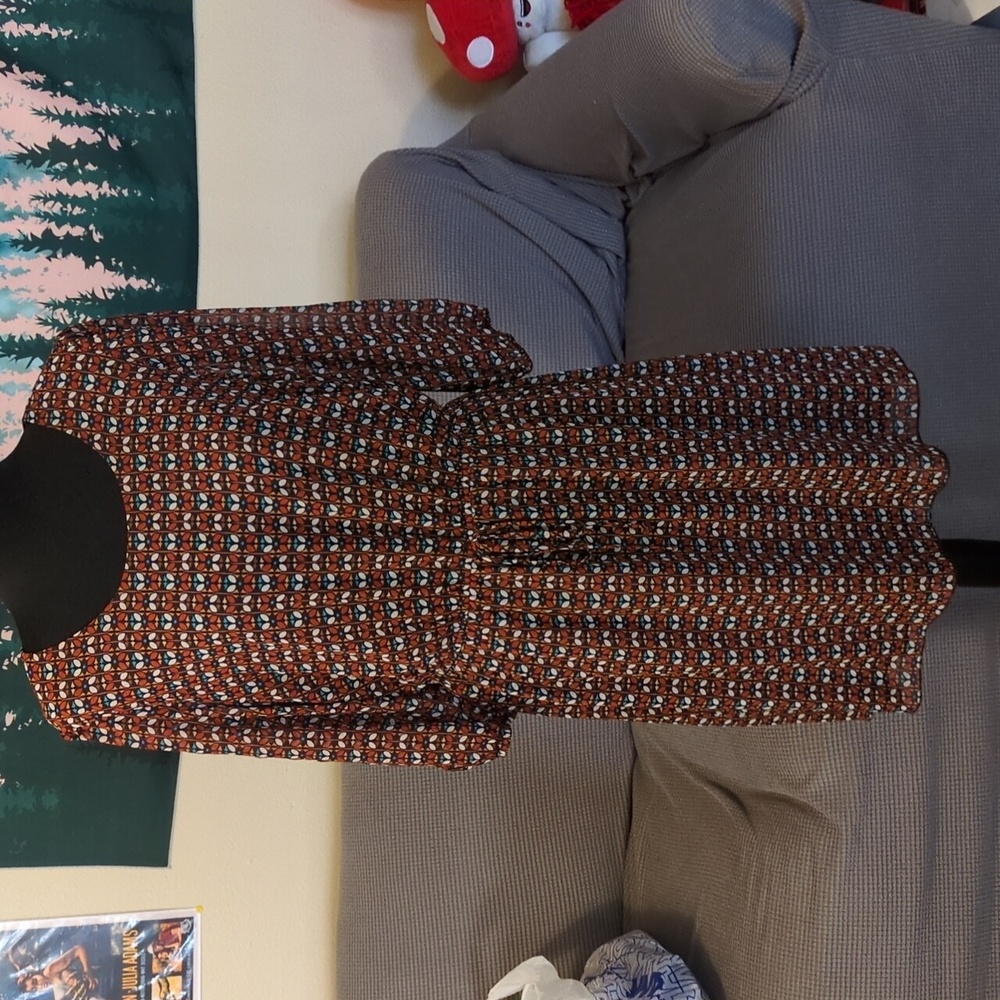 En Focus Sz 14 Geometric Design Pullover Dress